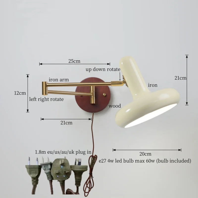 Decorbites™ Cremige Eisen LED Wandlampe für Schlafzimmer Wohnzimmer Badezimmer Spiegel Treppenlicht
