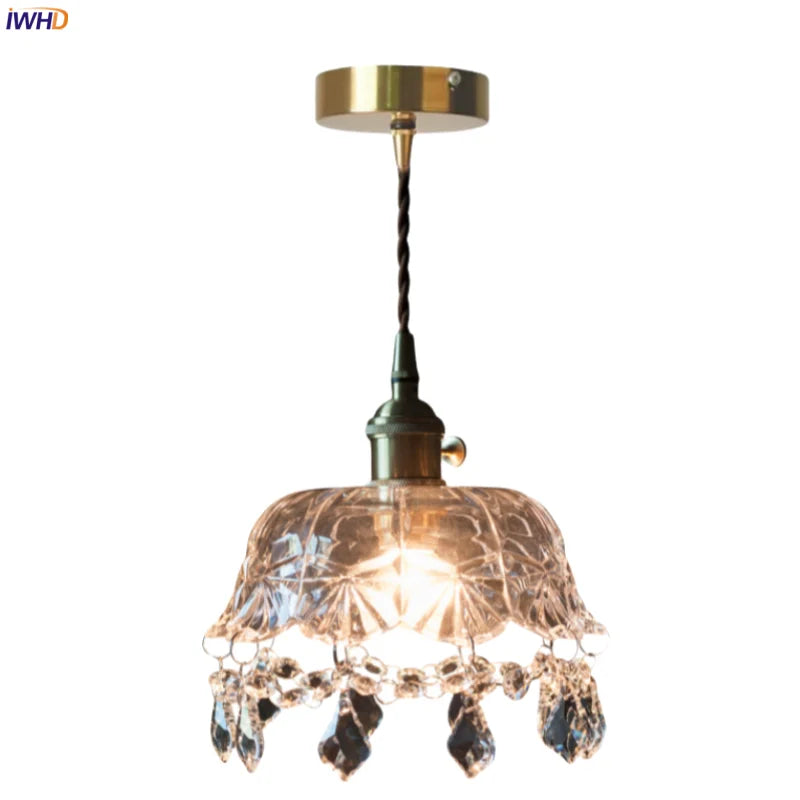 DecorBites™ Crystal Glass LED Pendant Lights for Modern Spaces