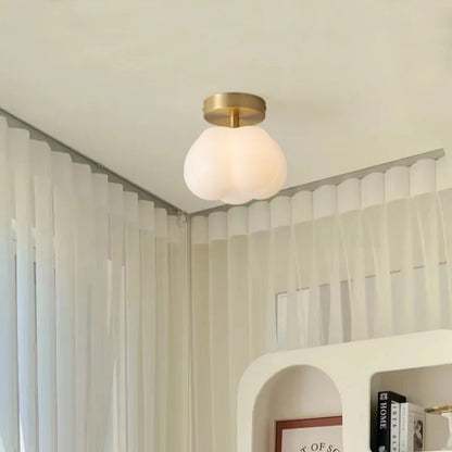 Decorbites™ Baumwoll-Form LED-Deckenleuchte – Creme. Nordischer Stil, Flur Balkon Veranda Licht.