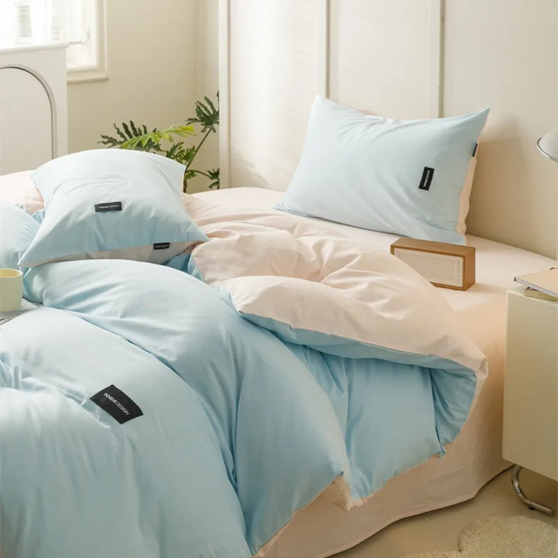 Decorbites™ beidseitiges farbabstimmendes Baumwoll-Bettwäsche-Set für Erwachsene