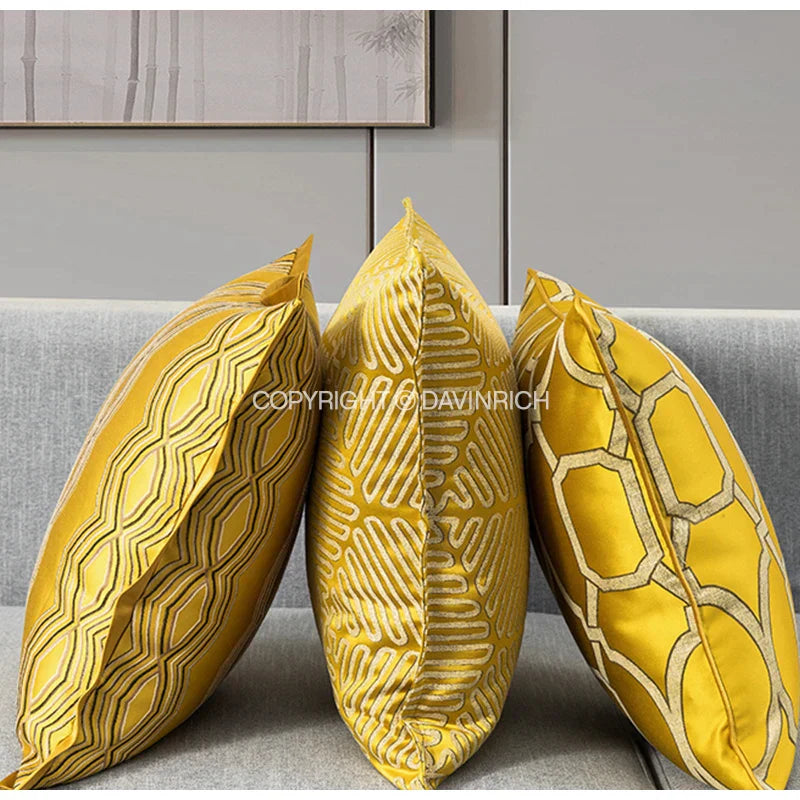 DecorBites™ Baroque Floral Geometry Jacquard Cushion Covers - European Classical Decor, 45x45cm