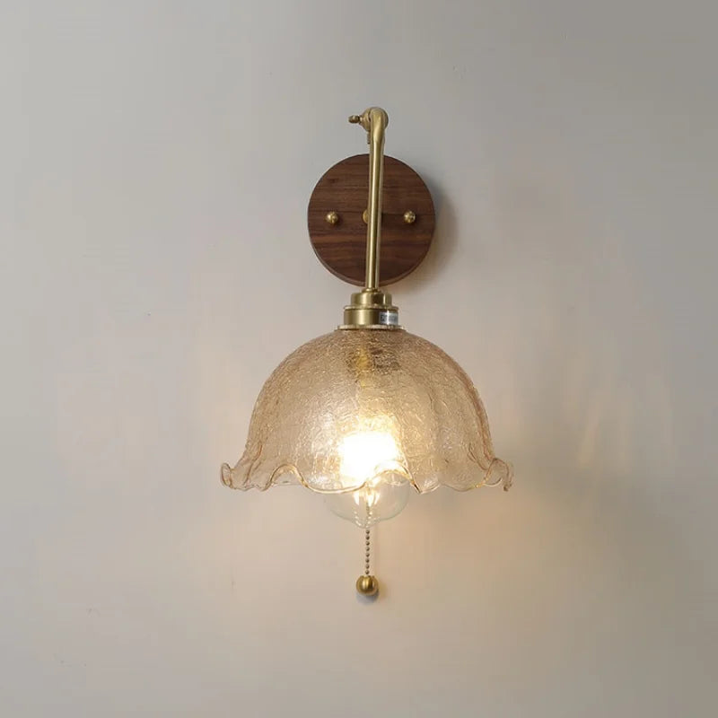 Decorbites™ LED Wandlampen mit Zugschalter Nachttischlampe Bernstein-Glas Moderne Treppenbeleuchtung