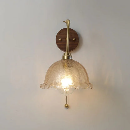 Decorbites™ LED Wandlampen mit Zugschalter Nachttischlampe Bernstein-Glas Moderne Treppenbeleuchtung