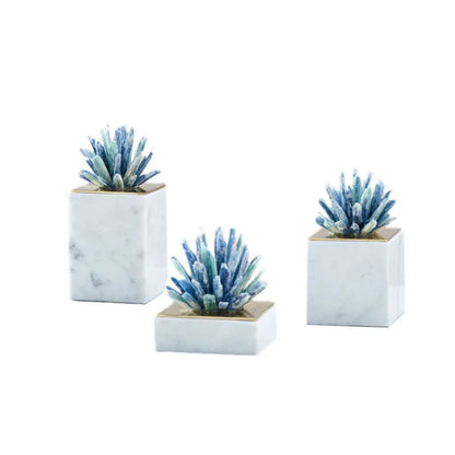 Decorbites™ Kristallblumen-Marmor-Basen-Skulptur: Modernes Kunstwerk für die Wohnzimmer-Dekoration