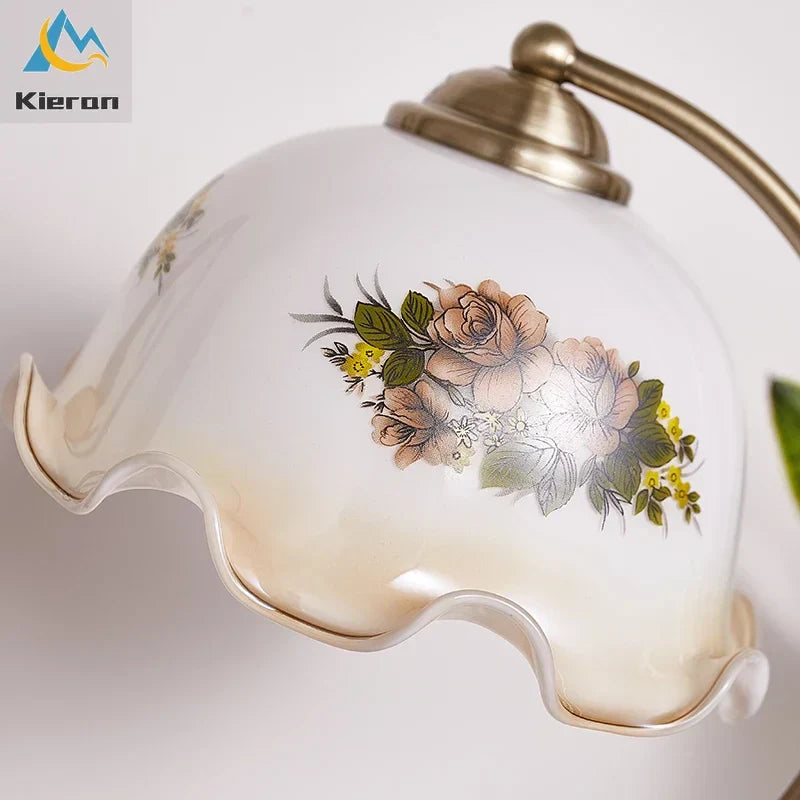 Decorbites™ Glasblumen-LED-Schreibtischlampe, dimmbare moderne Tischlampe für Schlafzimmer, Wohnzimmer