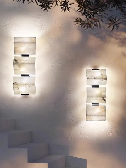 Decorbites™ Art-Deco-Marmorwürfel-LED-Wandleuchte für Innen- und Außenbereich IP54 wasserdicht