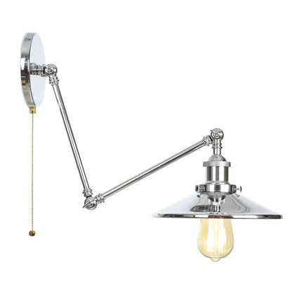 Decorbites™ Industrielle Linse Vintage-Loft-LED-Wandleuchte mit Schwingarmen und Zugschalter