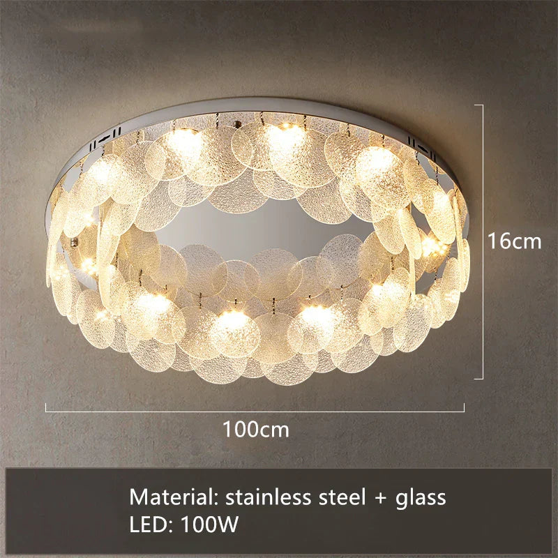 DecorBites™ LED Ceiling Light Stainless Steel Glass Parlor Bedroom Fixture