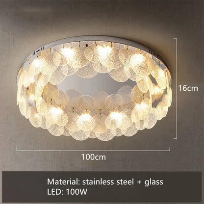 DecorBites™ LED Ceiling Light Stainless Steel Glass Parlor Bedroom Fixture