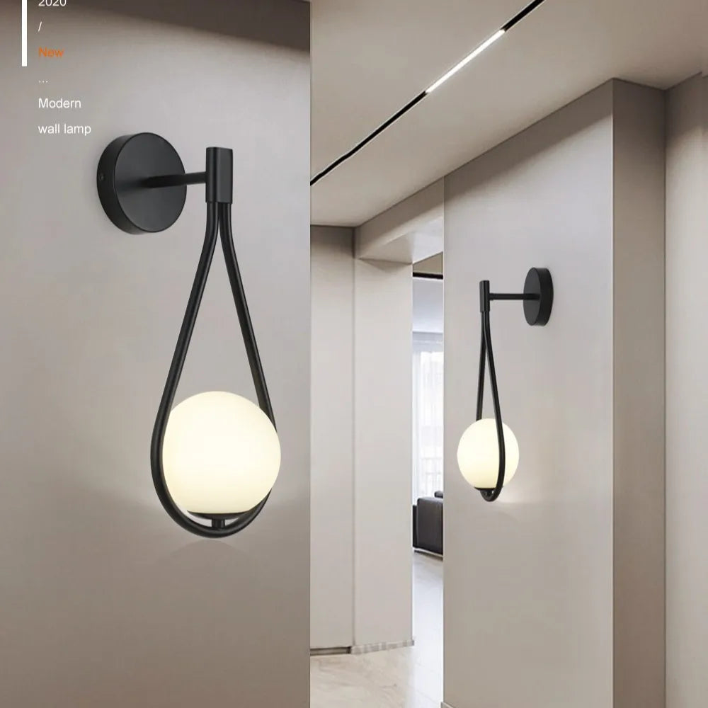 Decorbites™ Glas-Kugel-LED-Wandleuchte – Nordisch Modern Minimalistisch Schlafzimmer-Beleuchtung