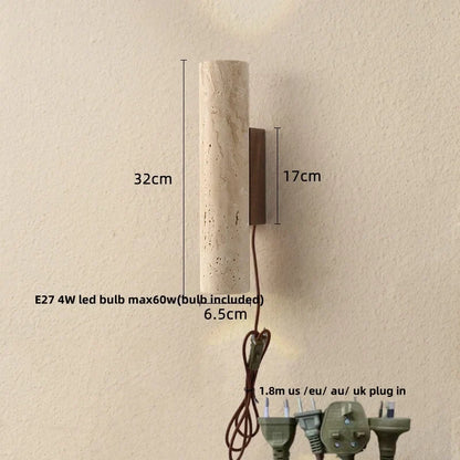 DecorBites™ LED Wall Sconce Modern Nordic Wood Canopy Terrazzo Bathroom Mirror Light