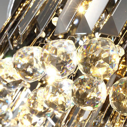 Decorbites™ Kristall-LED-Kronleuchter: Moderne rauchgraue klare Kristallbeleuchtung für große Wohnzimmer
