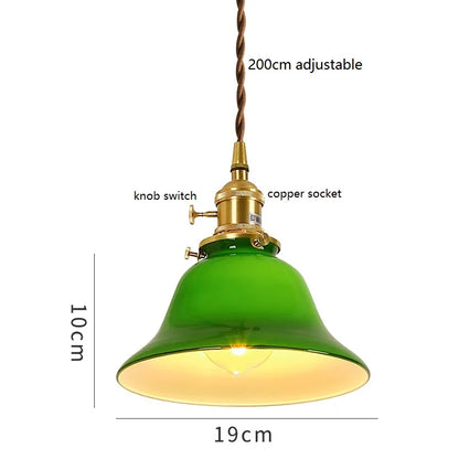 Decorbites™ Grüne Glas-LED-Pendantleuchten: Vintage Japanisch-Amerikanischer Stil Hängelampe