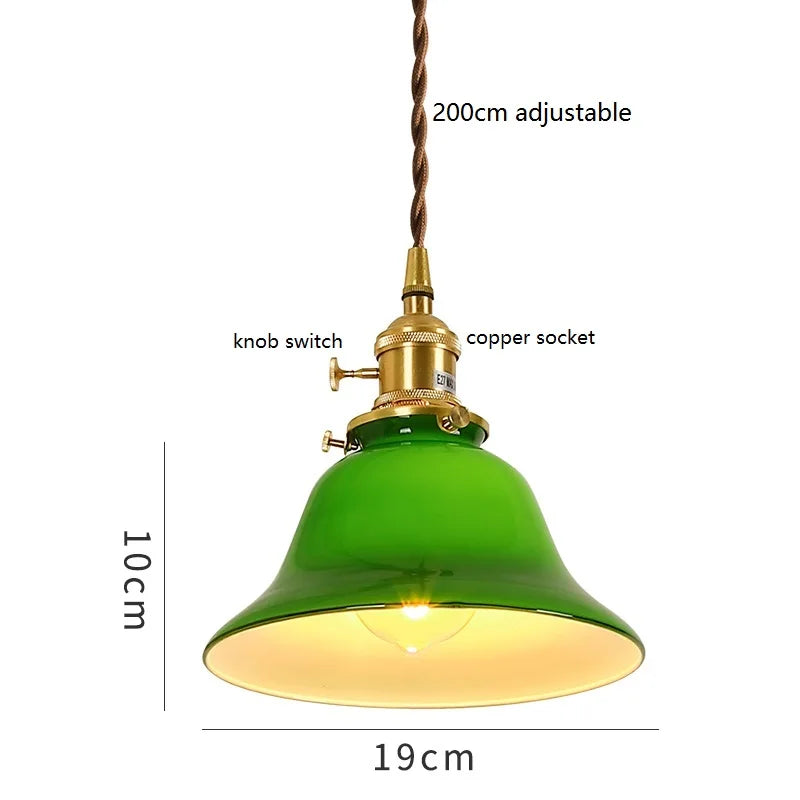 Green Vintage Pendant Light Japanese-America Style