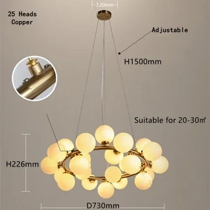Decorbites™ Glas-Kugel-LED-Kronleuchter-Hängeleuchte für Wohn- und Esszimmer