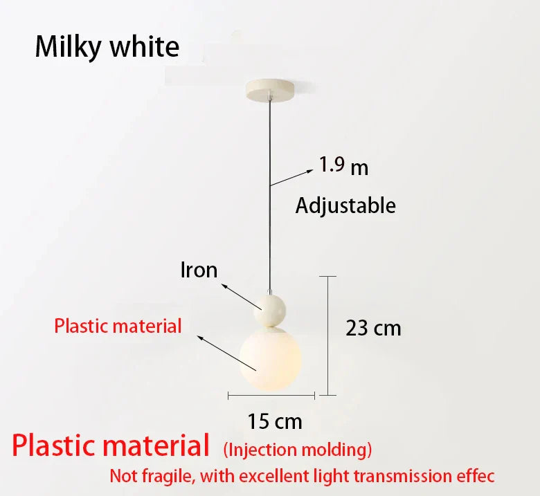 European White Glass Globe Pendant Light