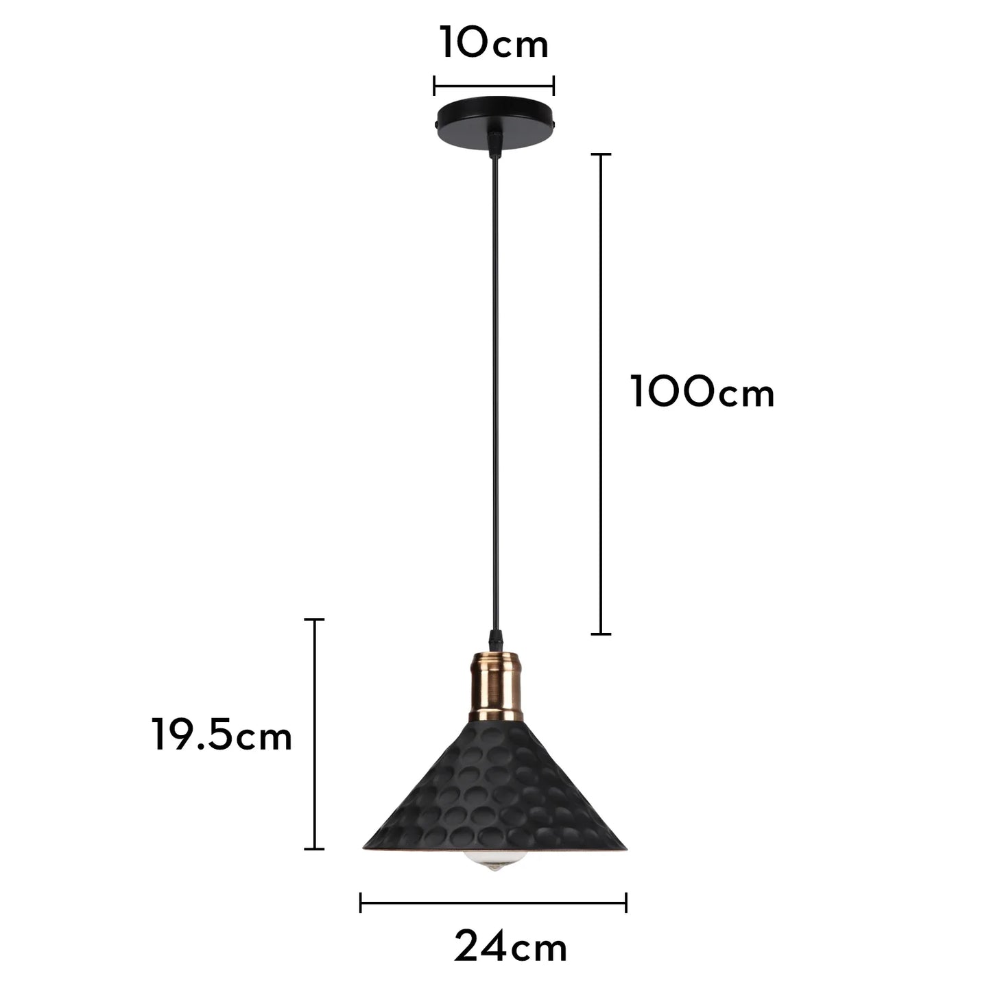 Black Wood Industrial Pendant Light