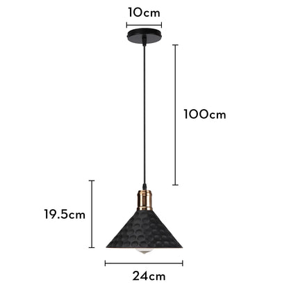 Black Wood Industrial Pendant Light