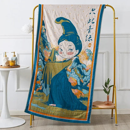 DecorBites™ Cotton Gauze Bath Towels - Soft & Quick-Dry Towel for Adults