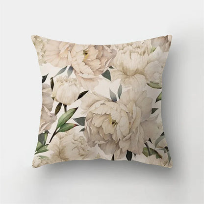 Decorbites™ Reh-Tier Kurz-Plüsch-Kissenbezug mit natürlichen Blättern und Blumen