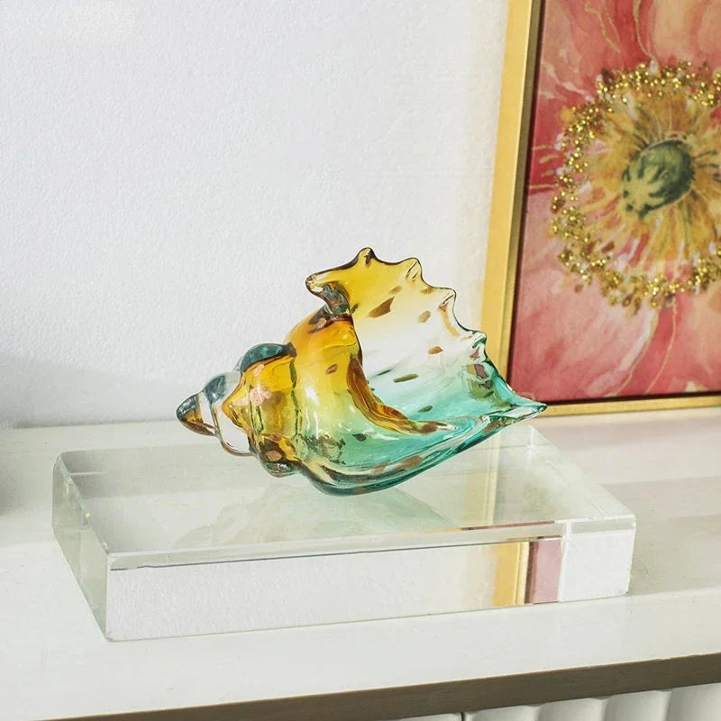 Decorbites™ Glas-Muschelstatue Bunte Moderne Design-Skulptur Dekorationsornamente