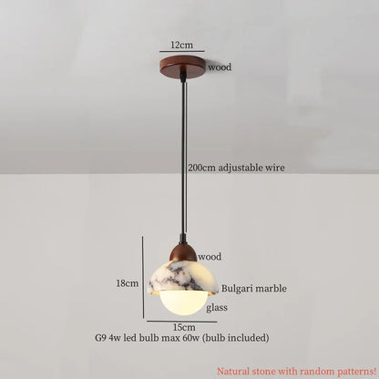 Decorbites™ Glas-Kugelleuchte LED-Hängeleuchte für Schlafzimmer Esszimmer Küche - Vintage Hängelampe