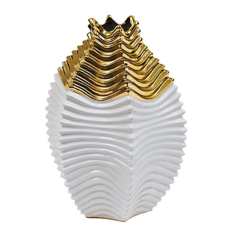 Decorbites™ Fransen-Geometrie Keramikvase Hochzeits-Home-Dekoration Blumenstrauß Blumentopf