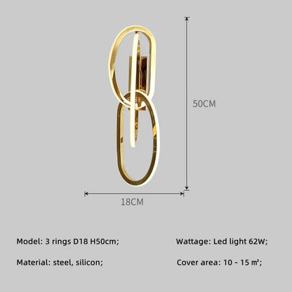 Decorbites™ Gold LED Wandarmatur dimmbare Beleuchtung polierter Stahl moderne Leuchten