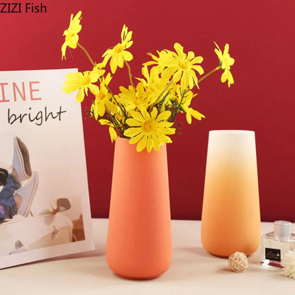 Decorbites™ Gradient Keramik Vase Zylinder Schreibtischdekoration Blumenvasen Modernes Raumdekoration