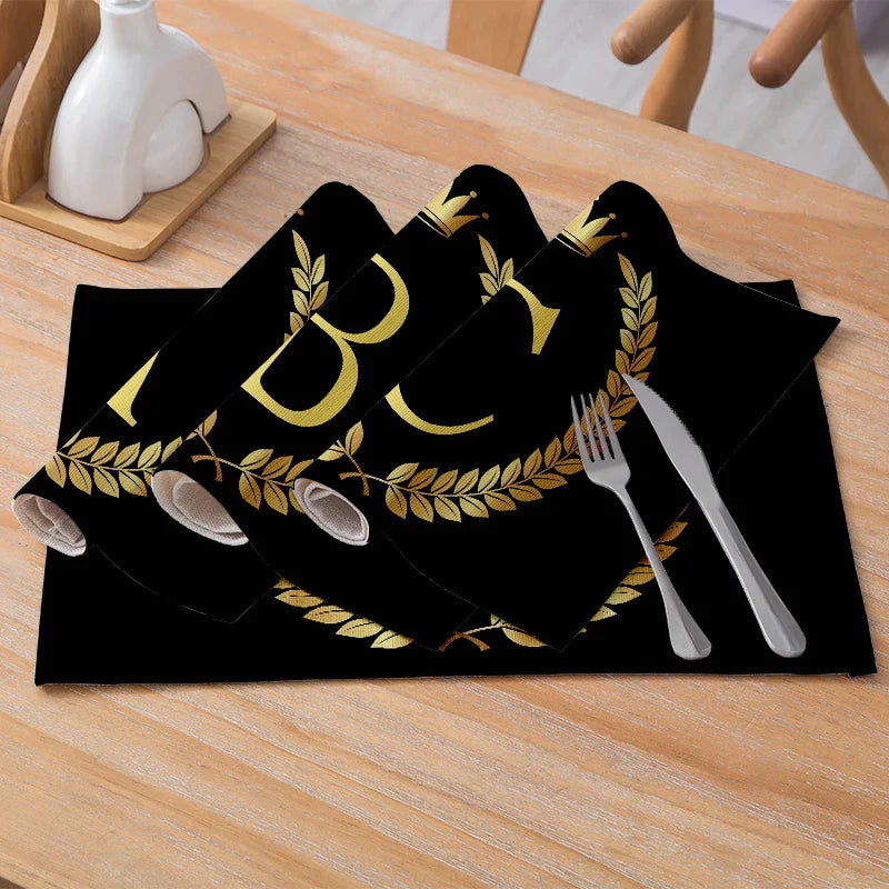 Decorbites™ Küchentischsets aus 4 Matten, 42*32 cm, Baumwoll-Leinen-Untersetzer für Esszimmer und Heimdekoration