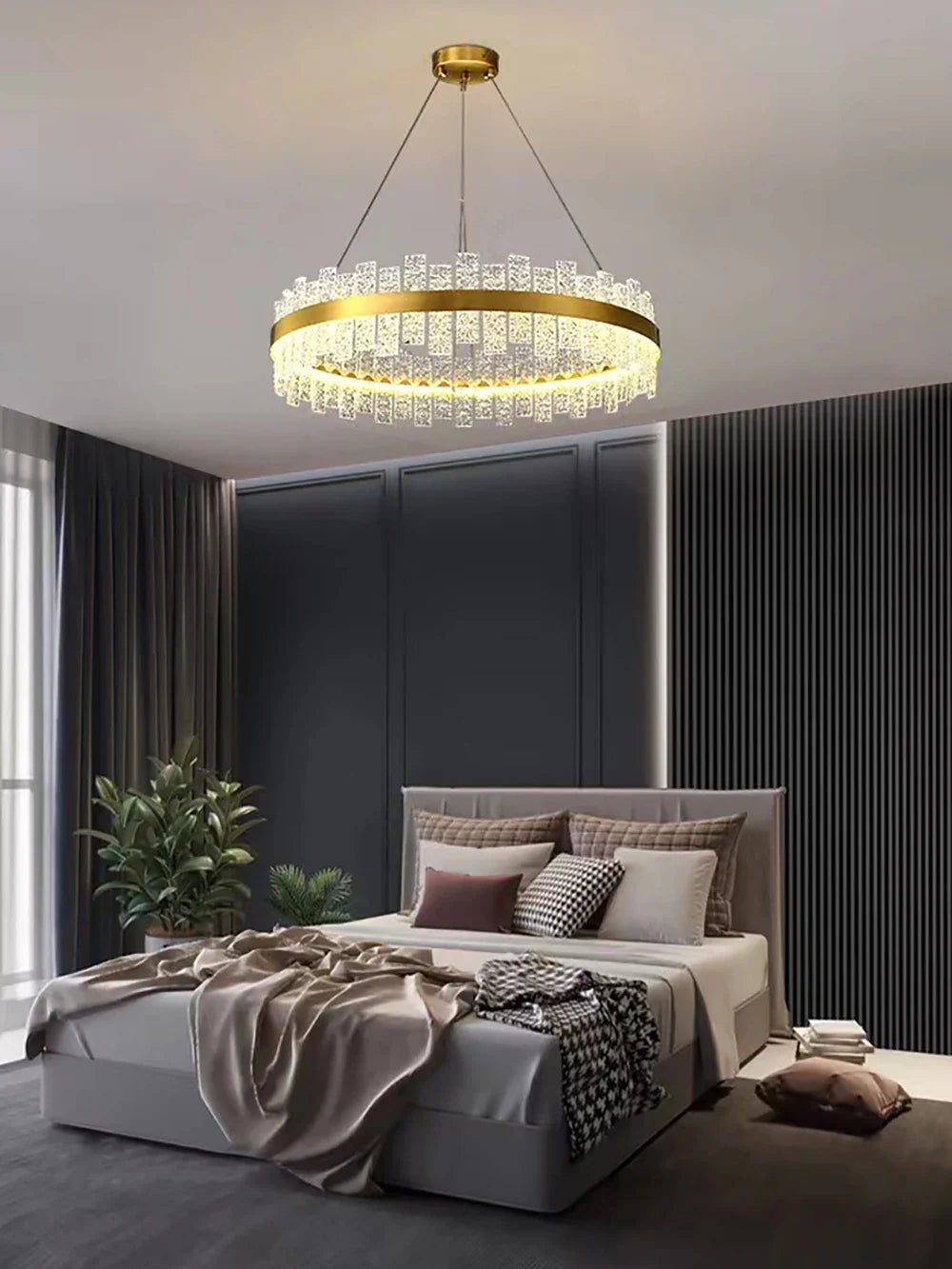 Decorbites™ Kristall-LED-Kronleuchter: Gold/Schwarz Luxus-Hängeleuchte für das Zuhause