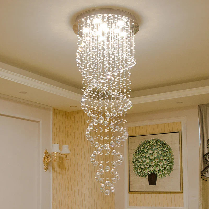 Decorbites™ Kristall-LED-Kronleuchter für moderne Luxus-Treppenbeleuchtung, Schlafzimmer und Hotelbeleuchtung