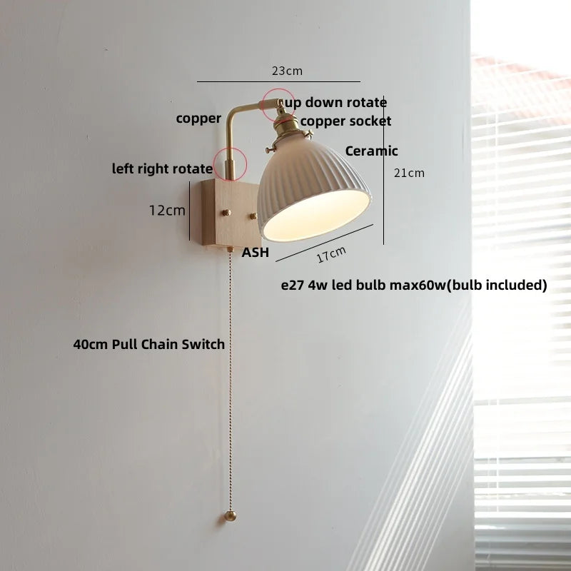 Ceramic Walnut Wall Sconce