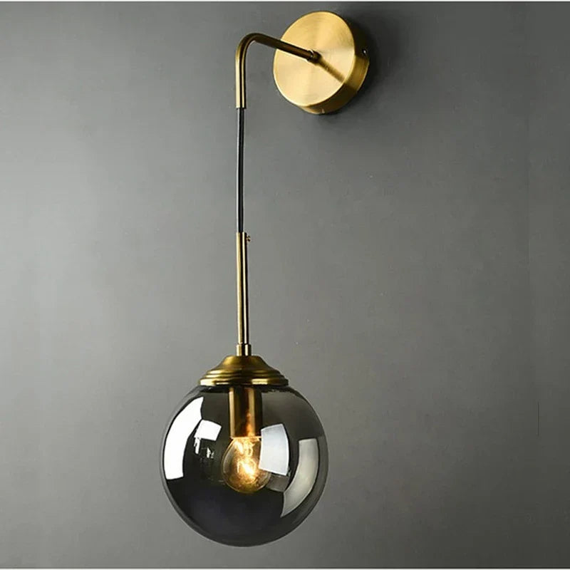Decorbites™ Glas-Kugel-LED-Wandleuchte: Nordisch Moderne Badezimmerspiegel-Wandleuchte, Retro-Dekor-Beleuchtung