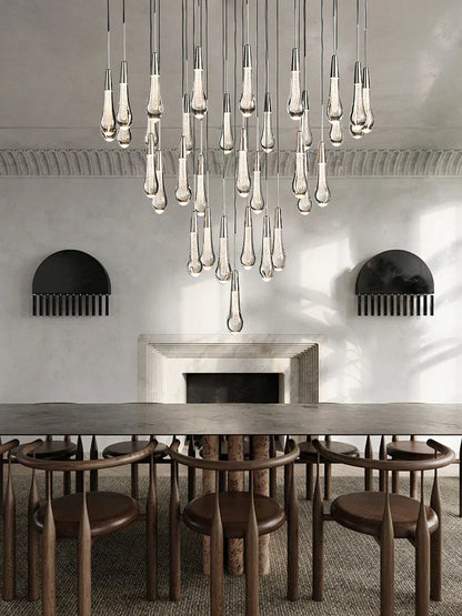 DecorBites™ Crystal Water-drop Chandelier Light Fixture - Luxury Stairwell Decor