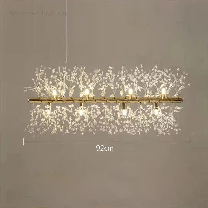 Decorbites™ Löwenzahn-Kristall-Leuchter: Moderner nordischer Stil LED-Hängeleuchte für das Wohnzimmer