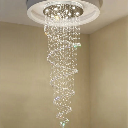 Decorbites™ K9-Kristall-Leuchter: LED-Lampe für Luxusvilla, Doppeltreppenaufgang im Wohnzimmer