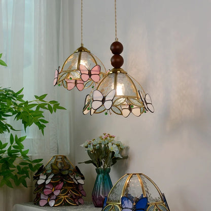 Decorbites™ Klar-Glas-LED-Pendantleuchte Tiffany-Schmetterling Hängelampe