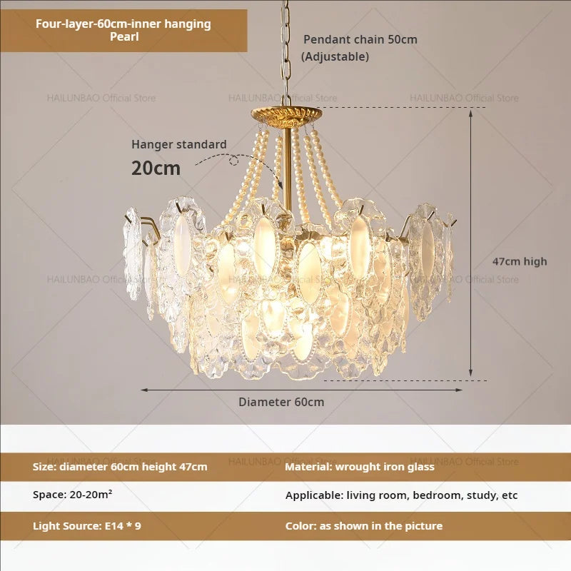 DecorBites™ Cream Wind Crystal Chandelier - Elegant French Design for Luxury Living Spaces