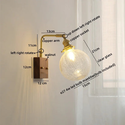 Decorbites™ Klares Glas LED Wandapplikation Walnuss Kupfer Moderne Treppenbeleuchtung