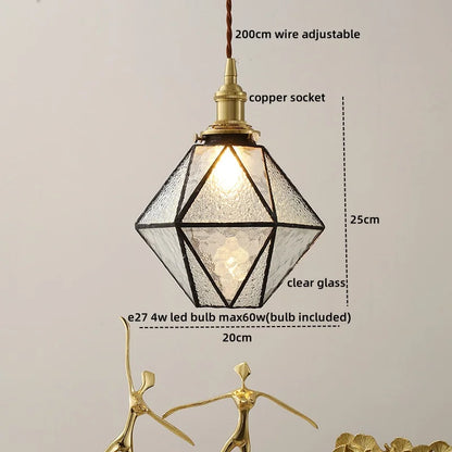 Decorbites™ Glas-Kupfer-LED-Hängeleuchte: Nordische Pendelleuchte, Wohnzimmer Schlafzimmer Couch-Tisch-Schalter