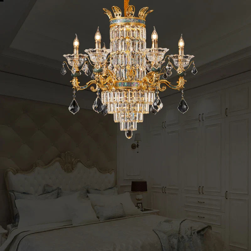 Copper Crystal Chandelier 34-Head D163cm