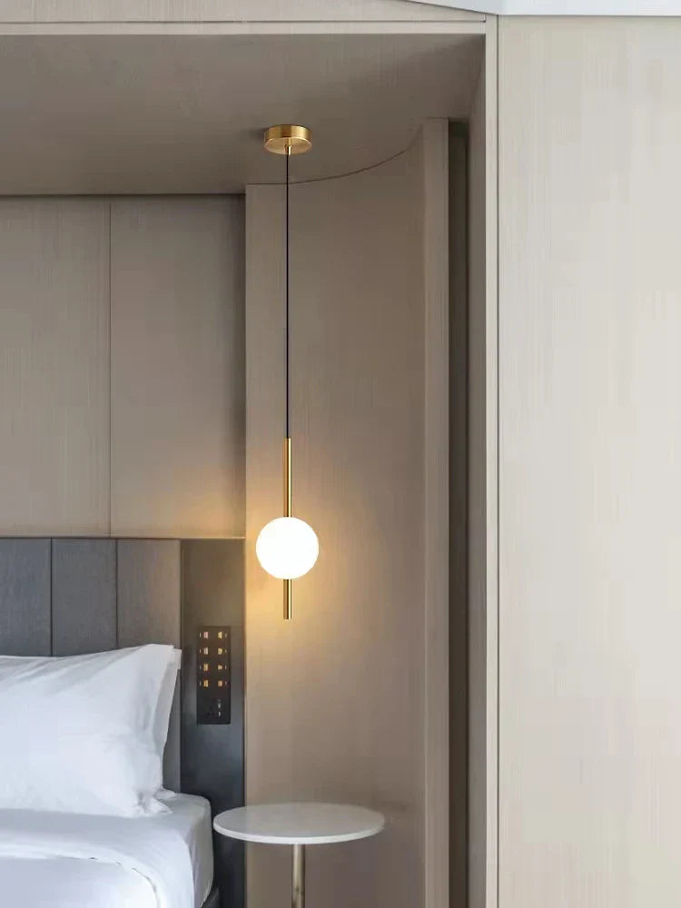 DecorBites™ Glass Ball Pendant Light: Modern Nordic Bedroom Hanging Lamp