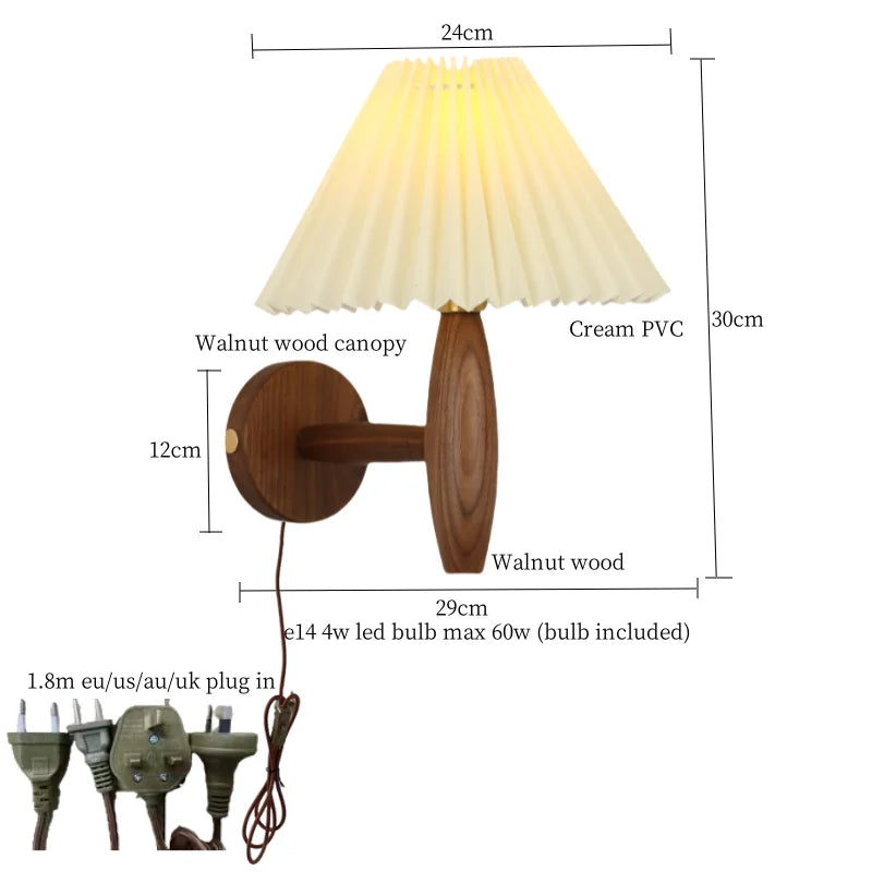 Decorbites™ Creme-PVC-LED-Wandleuchte Japanischer Walnussbaum Applique Murale