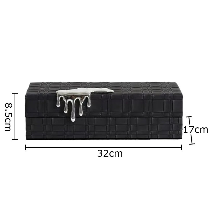Decorbites™ Vergoldete Geflochtene Leder-Schmuckdose: Exquisites Aufbewahrungsgefäß für Kommode und Schreibtisch