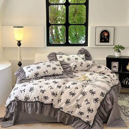 Decorbites™ Spitzensetziges Gedrucktes Bettbezugsset – Elegante, Gemütliche Bettwäsche für Einzel- und Doppelbetten