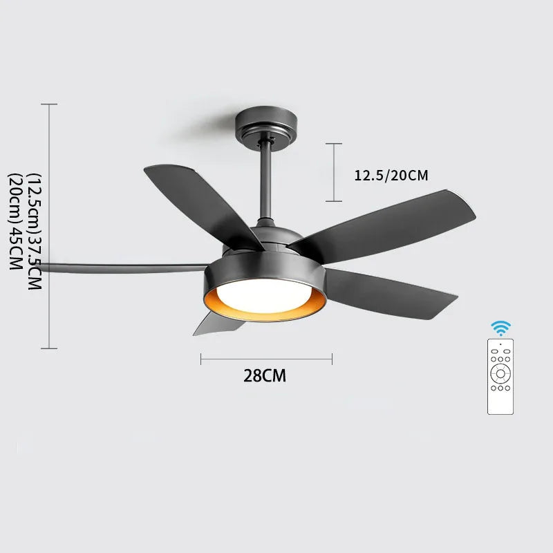 DecorBites™ 5-Blade Ceiling Fan with Remote Control & LED Light - Silent Motor