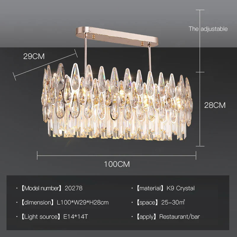 Decorbites™ Kristall-LED-Kronleuchter | Langes Treppenhaus-Villa-Licht | Moderne Luxus-Säulenlampe