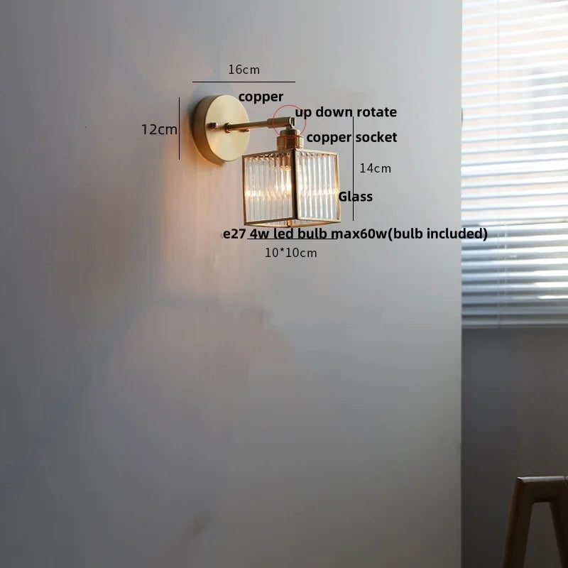 Decorbites™ Krone Glas LED Wandlampen Messing Schalter Treppenarmaturen