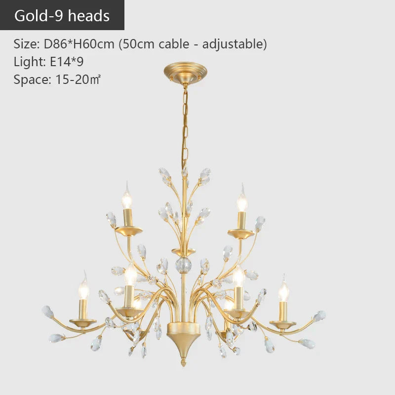 DecorBites™ Crystal LED Chandelier for Home Lighting in Bedroom Living Room Dining Kitchen